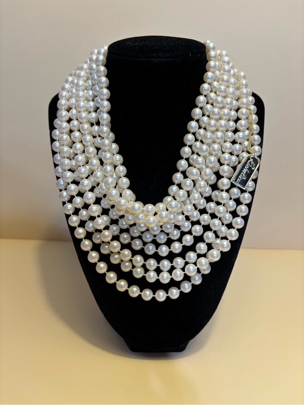Vintage Richelieu Multi-Strand Creamy Faux Pearl Choker/Necklace 13.5”+2.5” - Picture 1 of 11